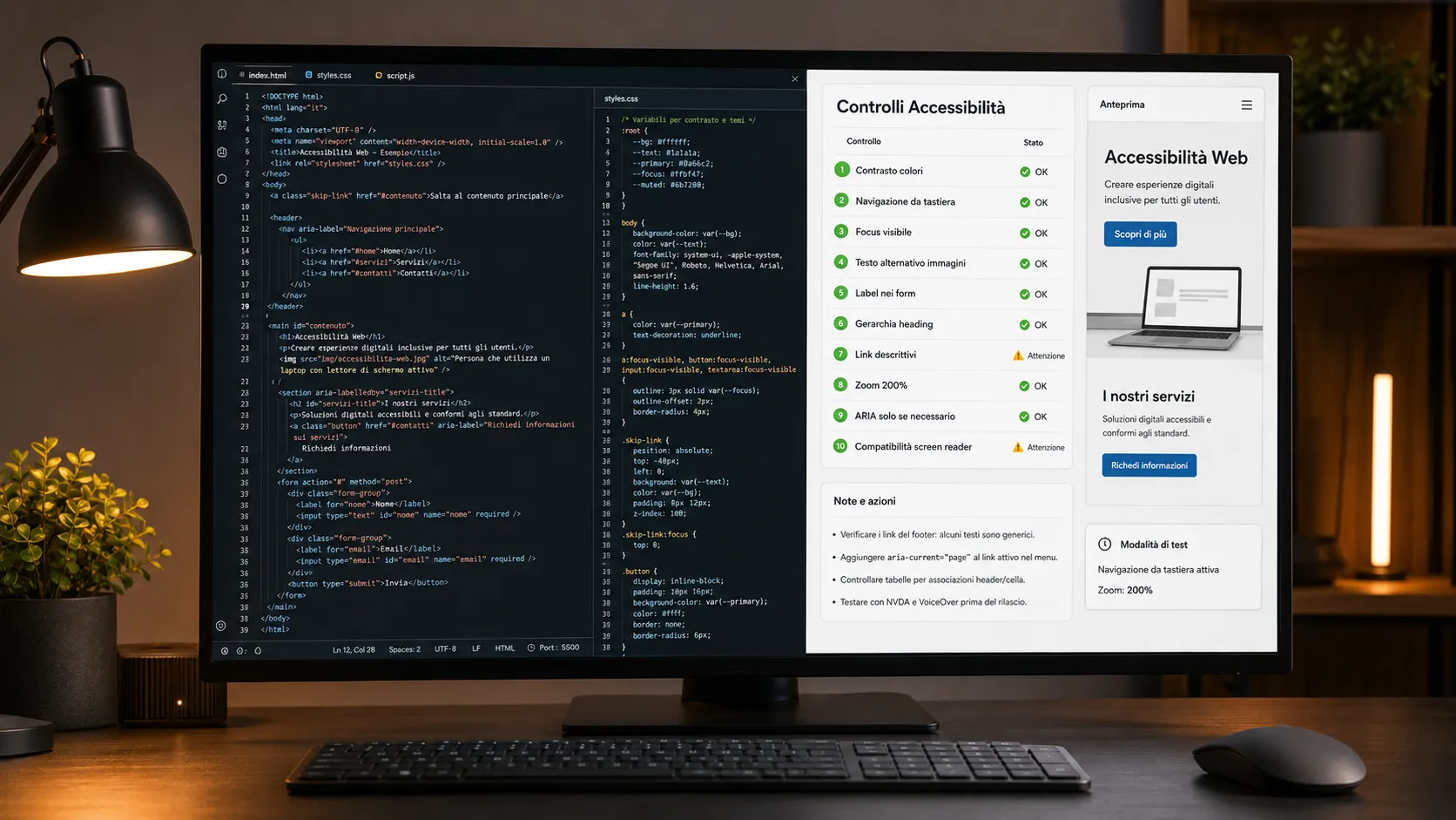 Controlli di accessibilità web applicati durante lo sviluppo di un sito