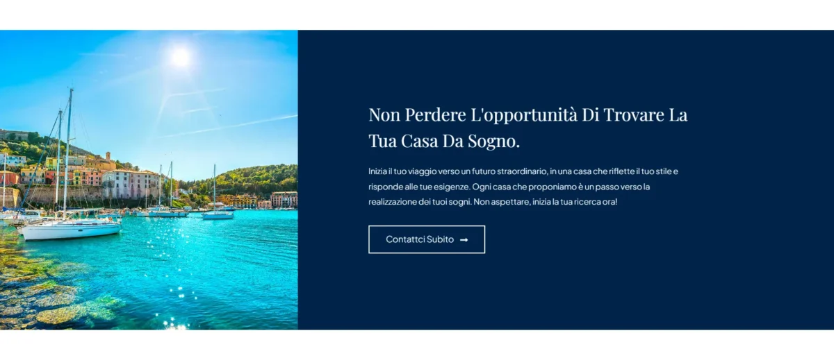 Sezione call to action del sito immobiliare